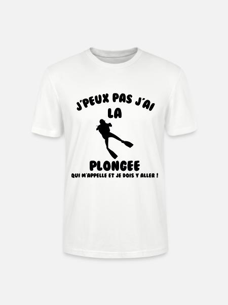 j'peux pas j'ai plongée - T-shirt bio CRAFTER Stanley Stella Unisexe - blanc