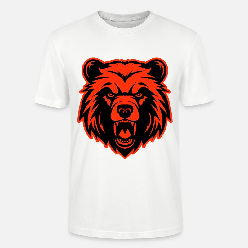 Bär Kopf - Stanley/Stella Unisex Bio-T-Shirt CRAFTER - Weiß