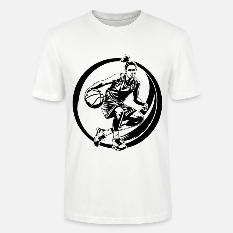 Basketteur Basketteur Basketteur Silhouette - T-shirt bio CRAFTER Stanley Stella Unisexe - blanc