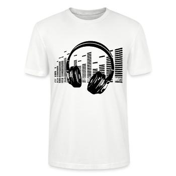 Musique rétro musique techno rave house 2reborn bl - T-shirt bio CRAFTER Stanley Stella Unisexe - blanc - Devant - Alina (178cm) & Michal (187cm)