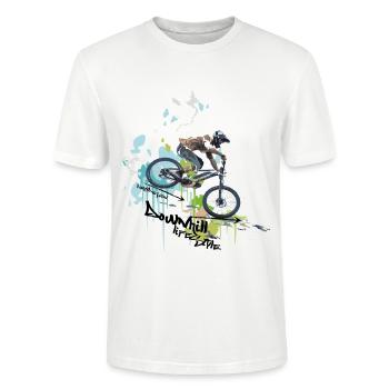 DOWNHILL - LIFESTYLE - Stanley/Stella Unisex Bio-T-Shirt CRAFTER - Weiß - Vorne - Alina (178cm) & Michal (187cm)