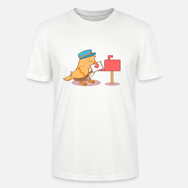 Süße Birdy Postman Liebesbrief - Stanley/Stella Unisex Bio-T-Shirt CRAFTER - Weiß
