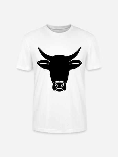 cow head symbol - Stanley/Stella CRAFTER Unisex Organic T-Shirt - white