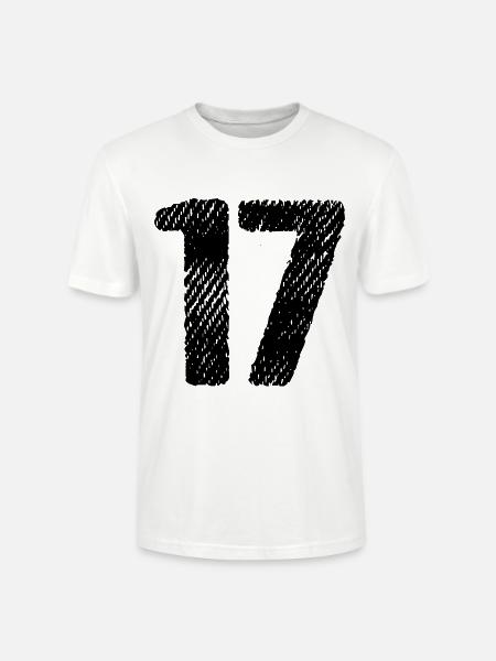 17 number jersey - Stanley/Stella CRAFTER Unisex Organic T-Shirt - white