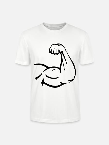 Arm muscles biceps - Stanley/Stella CRAFTER Unisex Organic T-Shirt - white