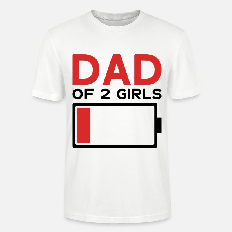 PAPA DE 2 FILLES - T-shirt bio CRAFTER Stanley Stella Unisexe - blanc