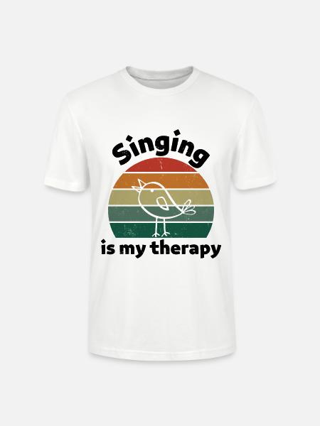 Singing is my therapy! black - Stanley/Stella CRAFTER Unisex Organic T-Shirt - white