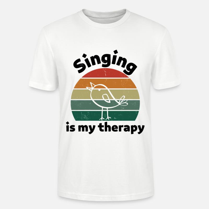Singing is my therapy! schwarz - Stanley/Stella Unisex Bio-T-Shirt CRAFTER - Weiß