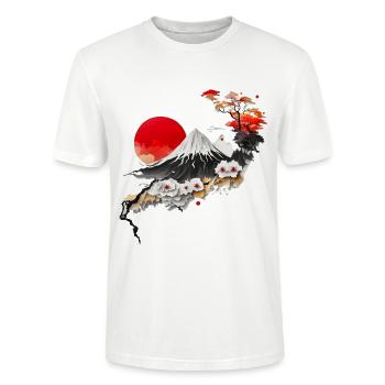 Japon - T-shirt bio CRAFTER Stanley Stella Unisexe - blanc - Devant - Alina (178cm) & Michal (187cm)