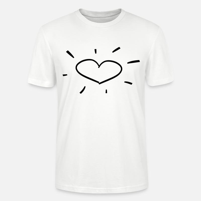 handgezeichnetes Herz - Stanley/Stella Unisex Bio-T-Shirt CRAFTER - Weiß