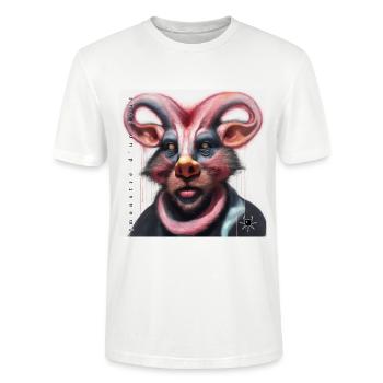 monstre #008 Voyeur - T-shirt bio CRAFTER Stanley Stella Unisexe - blanc - Devant - Alina (178cm) & Michal (187cm)