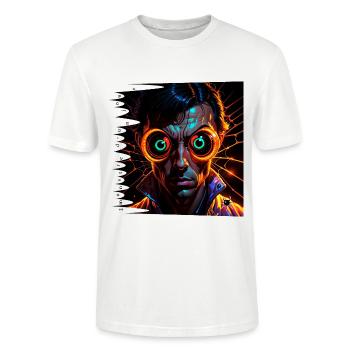 Monster #042 Disco Boy - Stanley/Stella CRAFTER Unisex Organic T-Shirt - white - Front - Alina (178cm) & Michal (187cm)