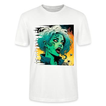 Monster #047 Zeroin - Stanley/Stella Unisex Bio-T-Shirt CRAFTER - Weiß - Vorne - Alina (178cm) & Michal (187cm)