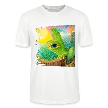 Monster #063 Anzû, the Bird of Destiny - Stanley/Stella CRAFTER Unisex Organic T-Shirt - white - Front - Alina (178cm) & Michal (187cm)