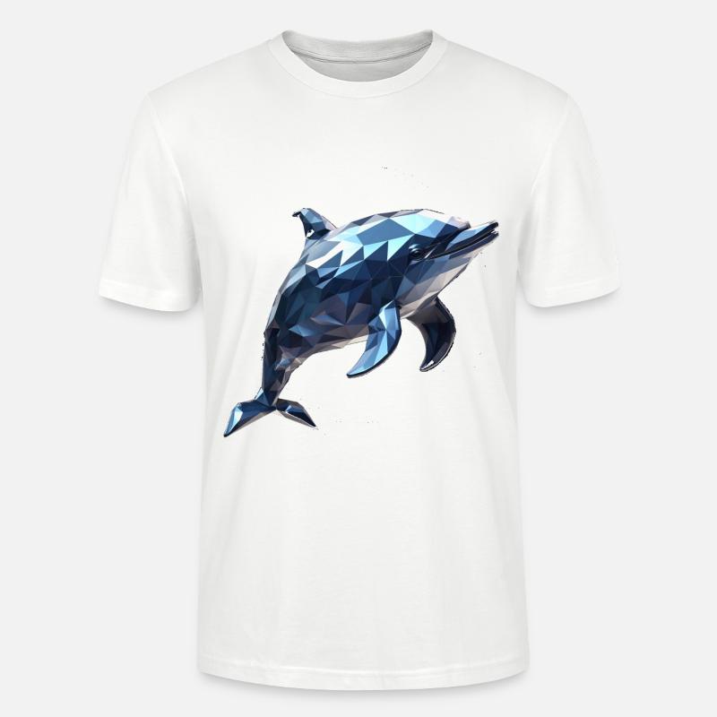 Geometric Style Dolphin - Stanley/Stella Unisex Bio-T-Shirt CRAFTER - Weiß