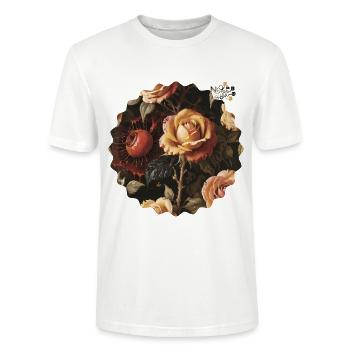 Fleur #03 Rose épine - T-shirt bio CRAFTER Stanley Stella Unisexe - blanc - Devant - Alina (178cm) & Michal (187cm)