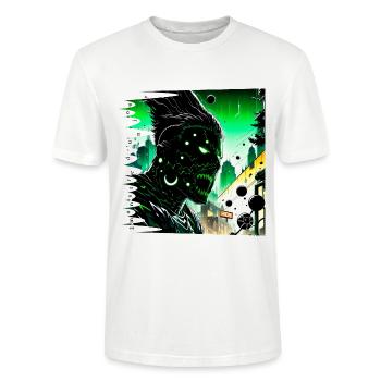 Monster #074 O Rage! - Stanley/Stella CRAFTER Unisex Organic T-Shirt - white - Front - Alina (178cm) & Michal (187cm)