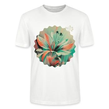 NDDF #13 Blüte - Stanley/Stella Unisex Bio-T-Shirt CRAFTER - Weiß - Vorne - Alina (178cm) & Michal (187cm)