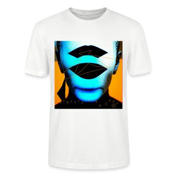 Monster #082 Silence Blue - Stanley/Stella CRAFTER Unisex Organic T-Shirt - white - Front - Alina (178cm) & Michal (187cm)