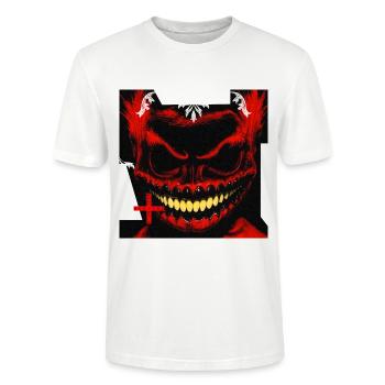 monstre #089 Barocco - T-shirt bio CRAFTER Stanley Stella Unisexe - blanc - Devant - Alina (178cm) & Michal (187cm)