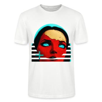 Monster #091 Spannung - Stanley/Stella Unisex Bio-T-Shirt CRAFTER - Weiß - Vorne - Alina (178cm) & Michal (187cm)