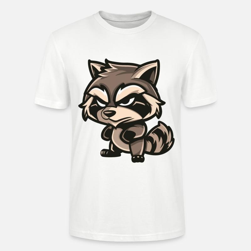 Waschbär Comic - Stanley/Stella Unisex Bio-T-Shirt CRAFTER - Weiß