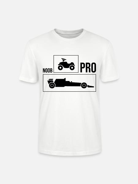 Noob vs Pro Car - Stanley/Stella CRAFTER Unisex Organic T-Shirt - white