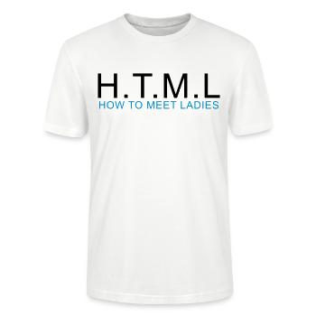 HTML - COMMENT REPONDRE DAMES - T-shirt bio CRAFTER Stanley Stella Unisexe - blanc - Devant - Alina (178cm) & Michal (187cm)