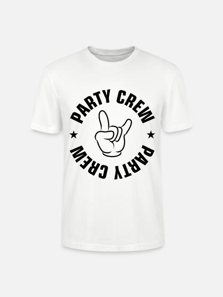 Party Crew Hand Symbol - Stanley/Stella CRAFTER Unisex Organic T-Shirt - white