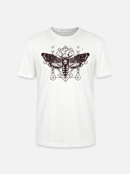 Moth Skull Schaedel Insect Tattoo Butterfly B - Ekologisk T-shirt CRAFTER unisex från Stanley/Stella - vit