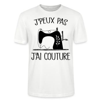 Je Peux Pas J'ai Couture - T-shirt bio CRAFTER Stanley Stella Unisexe - blanc - Devant - Alina (178cm) & Michal (187cm)