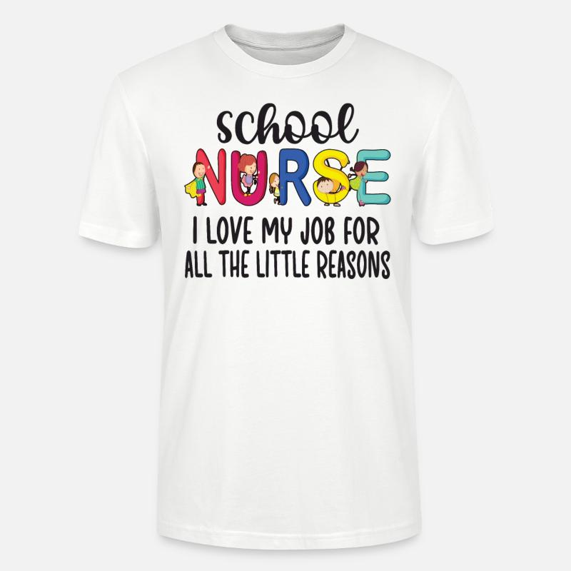 Infirmier d’une école - T-shirt bio CRAFTER Stanley Stella Unisexe - blanc