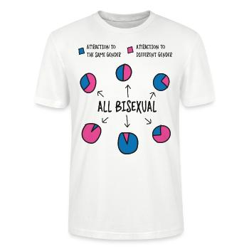 Biseksuel Bi Pride Flag Cirkeldiagram - Stanley Stella CRAFTER unisex økologisk-T-shirt - hvid - Foran - Alina (178cm) & Michal (187cm)