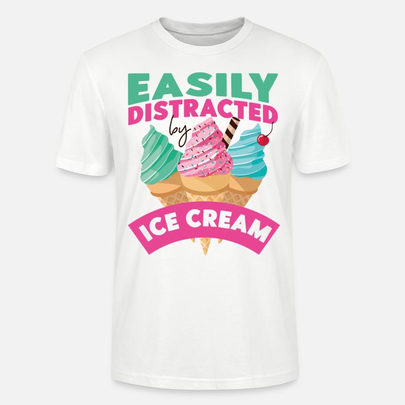 Ice Cream Cone Easily Distracted - Stanley/Stella Unisex Bio-T-Shirt CRAFTER - Weiß