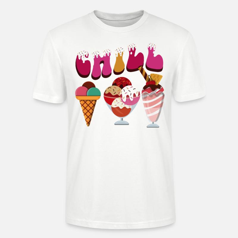 Crème glacée Cone Chill - T-shirt bio CRAFTER Stanley Stella Unisexe - blanc