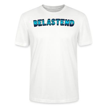Incriminating lettering Blue - Stanley/Stella CRAFTER Unisex Organic T-Shirt - white - Front - Alina (178cm) & Michal (187cm)