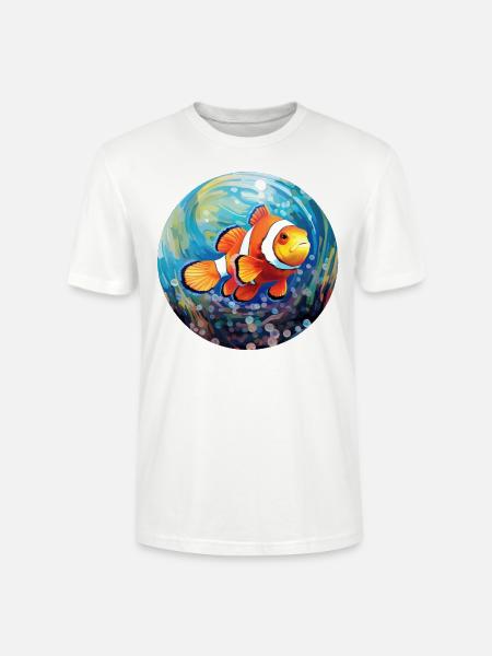 Poisson-clown - T-shirt bio CRAFTER Stanley Stella Unisexe - blanc
