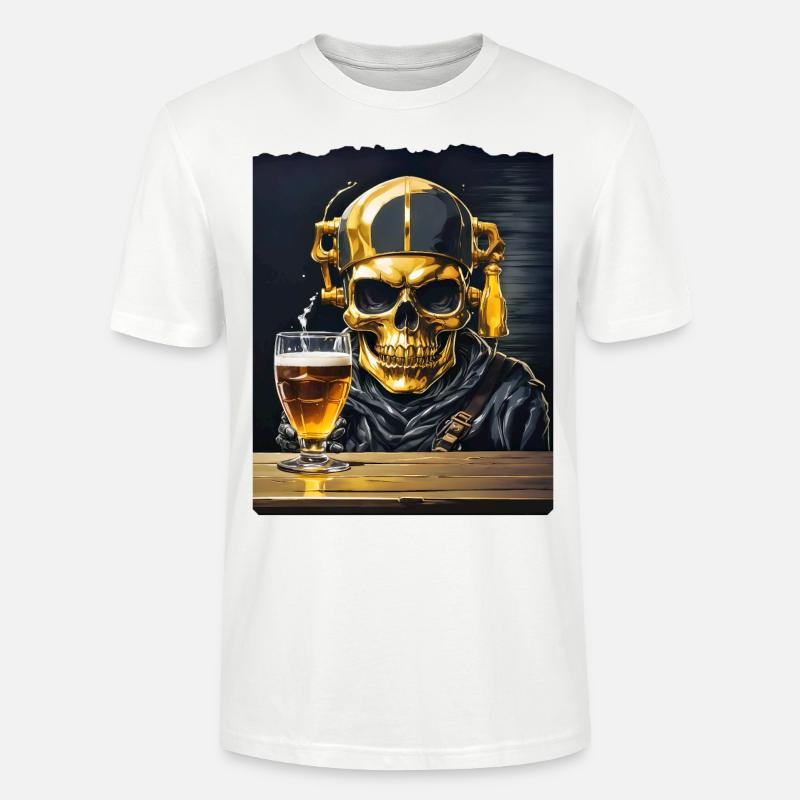 Bier Skull 0.6 - Stanley/Stella Unisex Bio-T-Shirt CRAFTER - Weiß