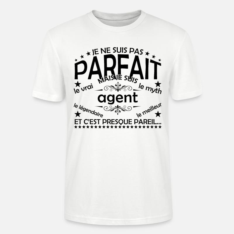 Geschenkagent Agent Der echte Agent - Stanley/Stella Unisex Bio-T-Shirt CRAFTER - Weiß