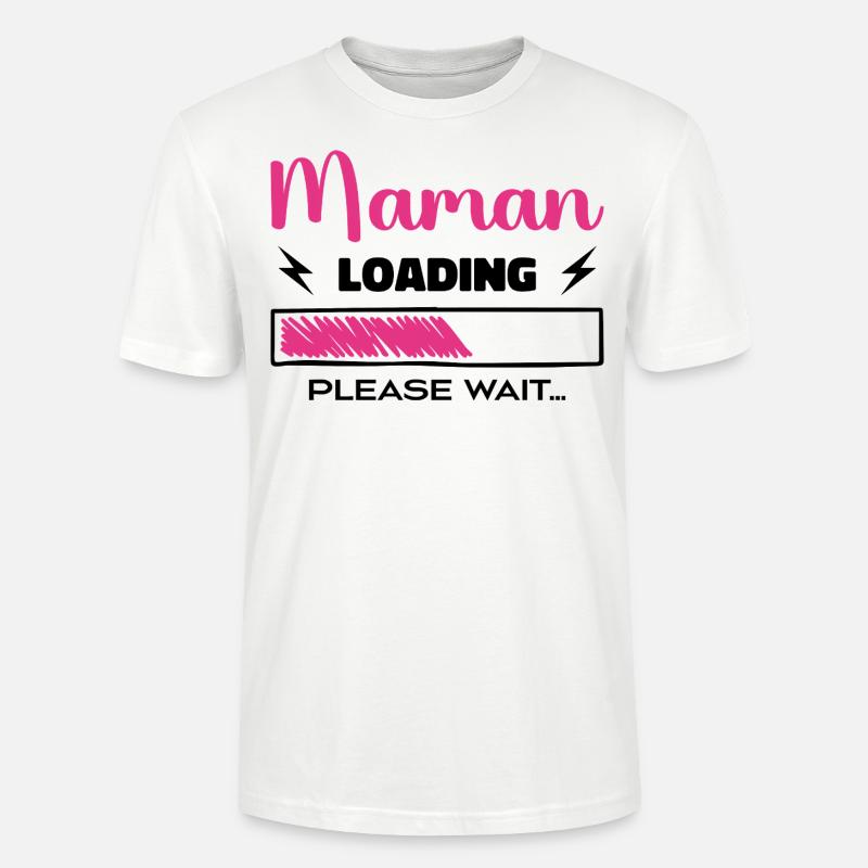 Mama lĂ€dt Bitte warten... - Stanley/Stella Unisex Bio-T-Shirt CRAFTER - WeiĂ