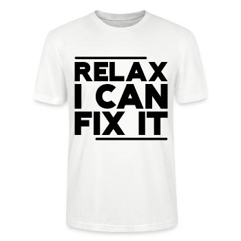 Relax I Can Fix It - Stanley/Stella Unisex Bio-T-Shirt CRAFTER - Weiß - Vorne - Alina (178cm) & Michal (187cm)