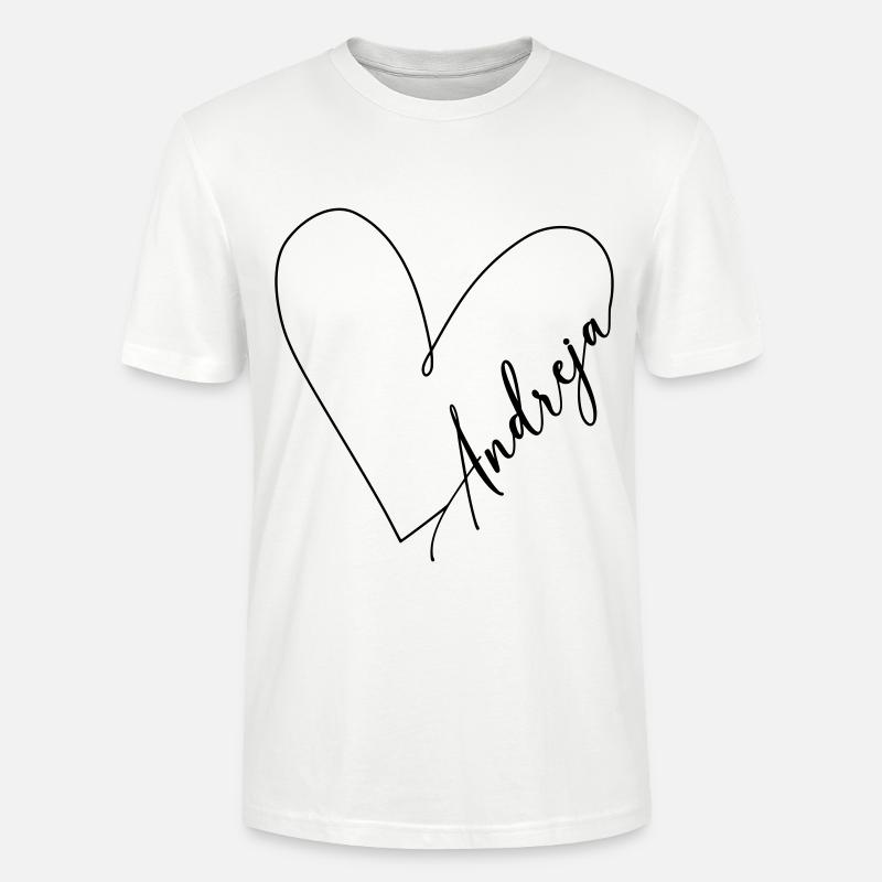 Andreja Nom Ligne de coeur - T-shirt bio CRAFTER Stanley Stella Unisexe - blanc