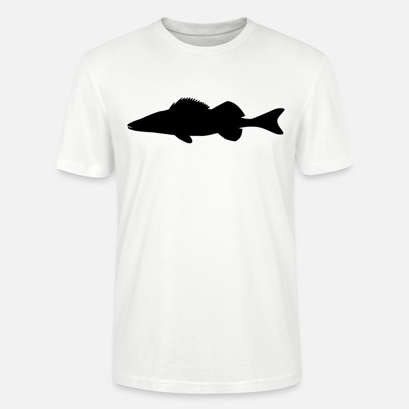 Fish Pikeperch - Stanley/Stella CRAFTER Unisex Organic T-Shirt - white