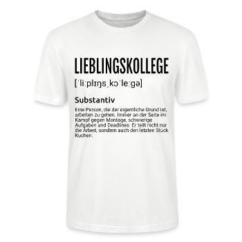 Kollege Geschenk Abschied - Stanley/Stella Unisex Bio-T-Shirt CRAFTER - Weiß - Vorne - Alina (178cm) & Michal (187cm)