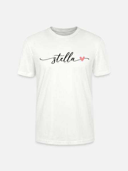 Stella Name Calligraphy Font - Stanley/Stella CRAFTER Unisex Organic T-Shirt - white