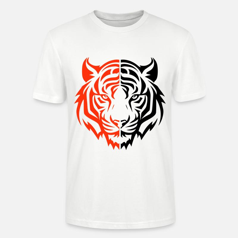 Tiger Kopf - Stanley/Stella Unisex Bio-T-Shirt CRAFTER - Weiß