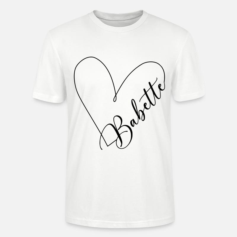 Babette Name Heart Line - Stanley/Stella CRAFTER Unisex Organic T-Shirt - white
