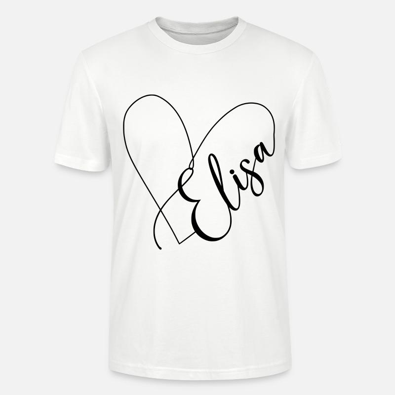 Elisa Nom Ligne de Coeur - T-shirt bio CRAFTER Stanley Stella Unisexe - blanc
