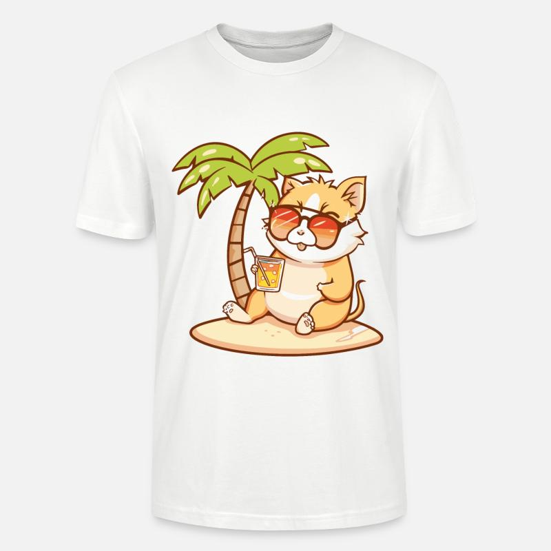 Hamster Sommer Strand Comic - Stanley/Stella Unisex Bio-T-Shirt CRAFTER - Weiß