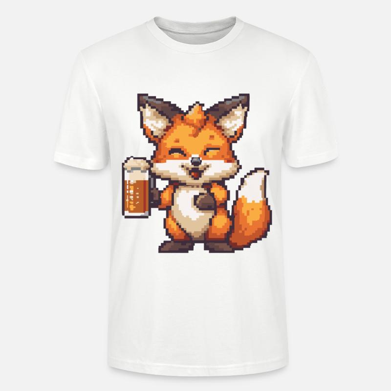 Fuchs Bier Pixel - Stanley/Stella Unisex Bio-T-Shirt CRAFTER - Weiß